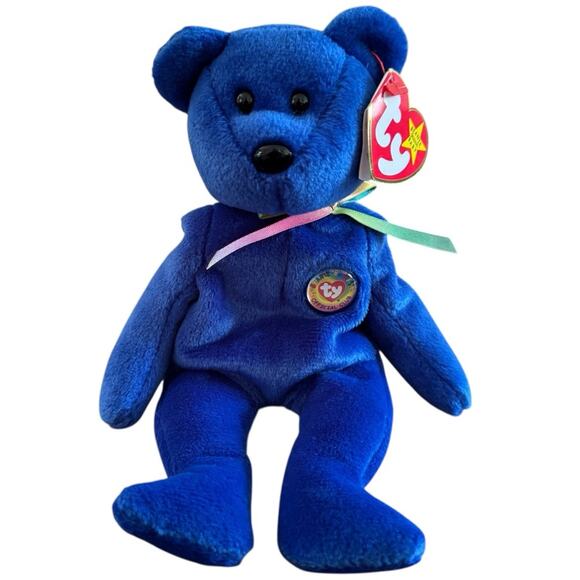 Ty Beanie Baby Plush Toy- Clubby Royal Blue 1998 Vintage - Picture 1 of 6
